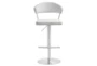 Cam White Stainless Steel Adjustable Barstool - Front