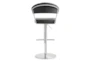 Cam Grey Faux Leather Stainless Steel Adjustable Barstool - Back