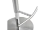 Cam Grey Faux Leather Stainless Steel Adjustable Barstool - Detail