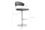 Cam Grey Faux Leather Stainless Steel Adjustable Barstool - Front