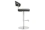Cam Grey Faux Leather Stainless Steel Adjustable Barstool - Side