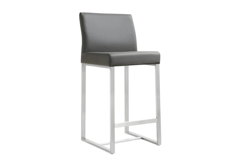 Mark Grey Stainless Steel Counter Stool Set Of 2