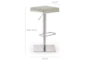 Barry Light Grey Faux Leather Stainless Steel Barstool - Front