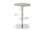 Barry Light Grey Faux Leather Stainless Steel Barstool - Front