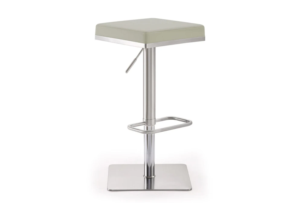 Barry Light Grey Faux Leather Stainless Steel Barstool