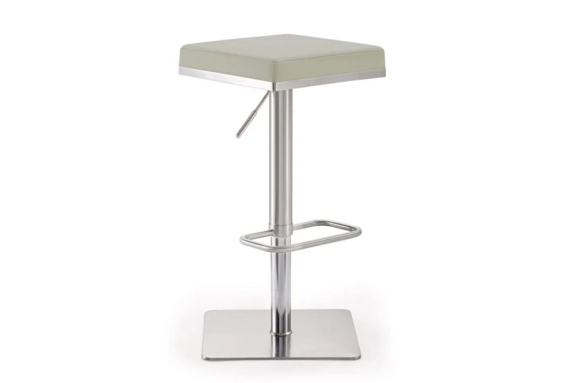 Barry Light Grey Faux Leather Stainless Steel Barstool - 360