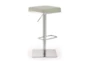 Barry Light Grey Faux Leather Stainless Steel Barstool - Signature