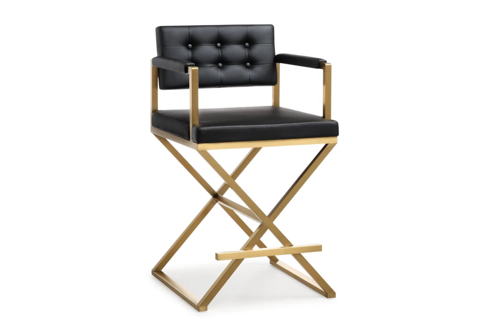 Director Black Gold Steel Counter Stool
