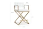 Director White Gold Steel Counter Stool - Detail
