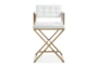 Director White Gold Steel Counter Stool - Front