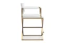 Director White Gold Steel Counter Stool - Side