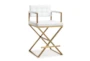 Director White Gold Steel Counter Stool - Signature