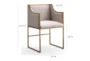 Alta Cream Velvet Gold Dining Side Chair - Detail