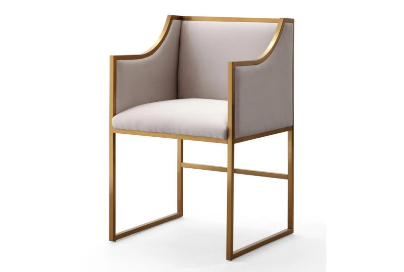 Alta Cream Velvet Gold Dining Side Chair - 360