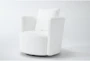 Edge White Chenille 37" Swivel Accent Chair - Detail