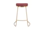 Brie Burgundy & Gold Counter Stool Set of 2 - Detail
