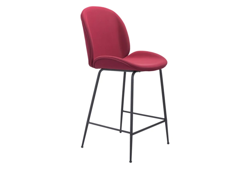 Red Contract Grade Scooped Counter Stool - 360