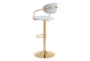 Guss White & Gold Contract Grade Adjustable Swivel Bar Stool - Detail