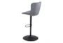 Grey Contract Grade Upholstered Adjustable Swivel Bar Stool With Back - Detail