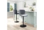 Grey Contract Grade Upholstered Adjustable Swivel Bar Stool With Back - Room