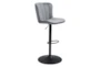 Grey Contract Grade Upholstered Adjustable Swivel Bar Stool With Back - Signature