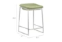 Green Contract Grade Modern Backless Counter Stool Set of 2 - Detail