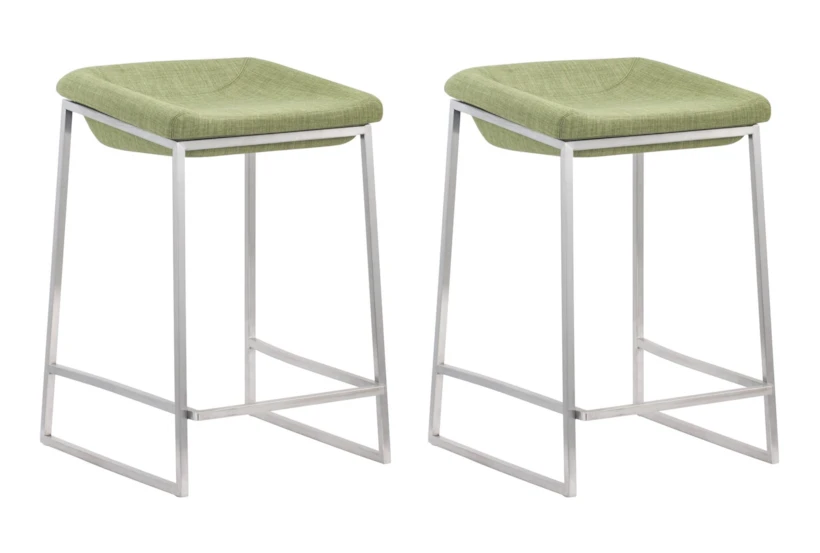 Green Contract Grade Modern Backless Counter Stool Set of 2 - 360