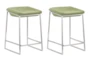 Green Contract Grade Modern Backless Counter Stool Set of 2 - Signature