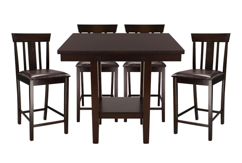 Sedley Espresso 40" Kitchen Counter With Stool Set For 4 - 360