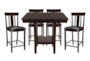 Sedley Espresso 40" Kitchen Counter With Stool Set For 4 - Signature