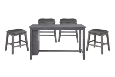 Fideo Grey 5 Piece Counter Height Set