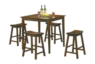 Marcel 5 Piece Brown Counter Height Set