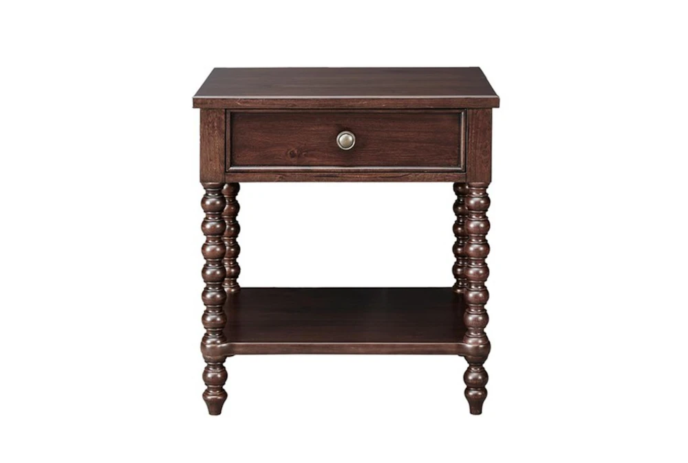 Spindle Brwn 1-Drawer Nightstand