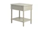 Spindle White 1-Drawer Nightstand - Back
