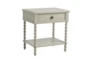 Spindle White 1-Drawer Nightstand - Detail