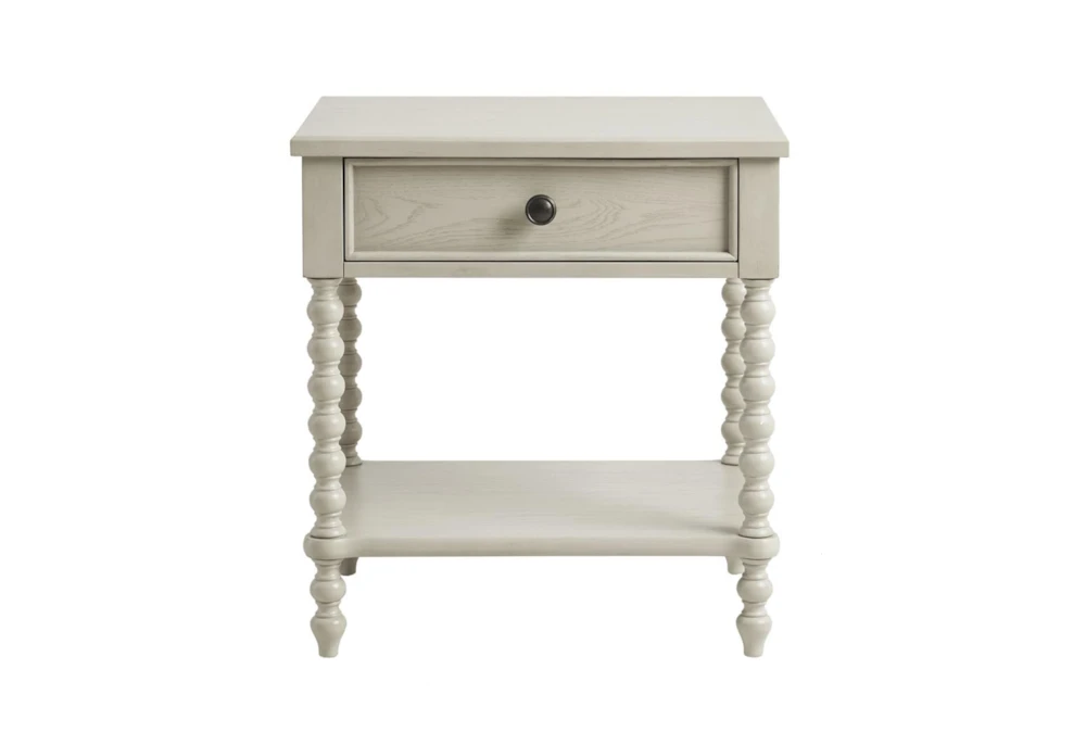 Spindle White 1-Drawer Nightstand