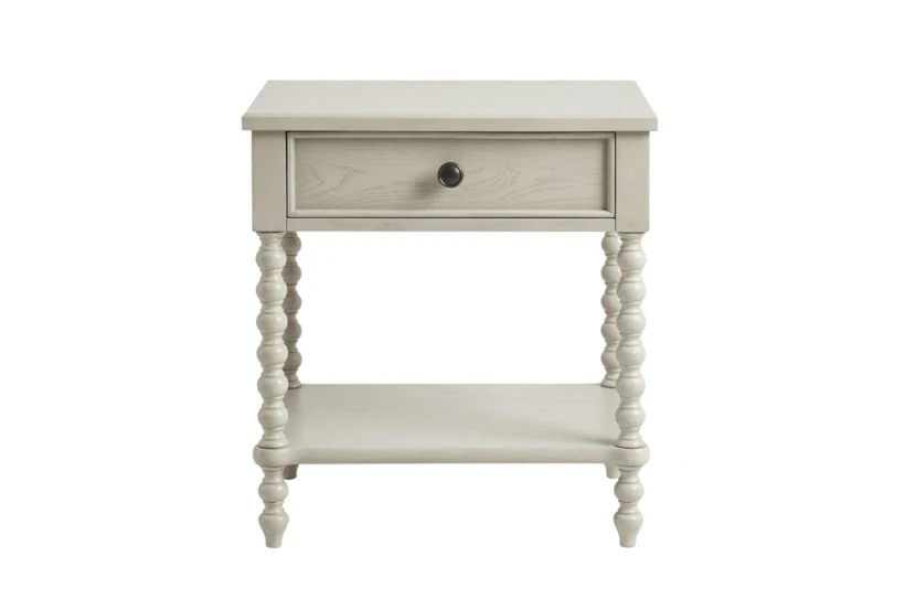 Spindle White 1-Drawer Nightstand - 360