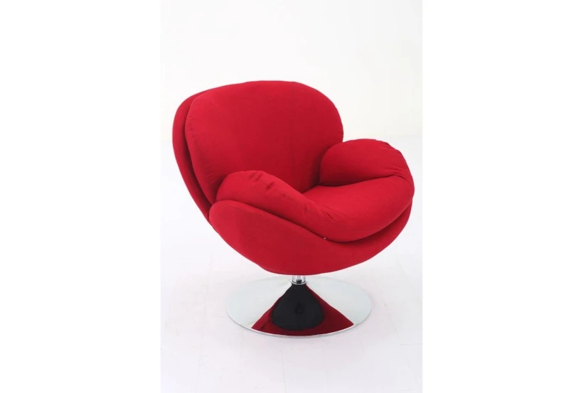 Zuma Red Swivel Barrel Arm Chair - 360