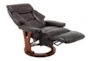 Nigel Brown Faux Leather Swivel Recliner with Adjustable Headrest - Detail