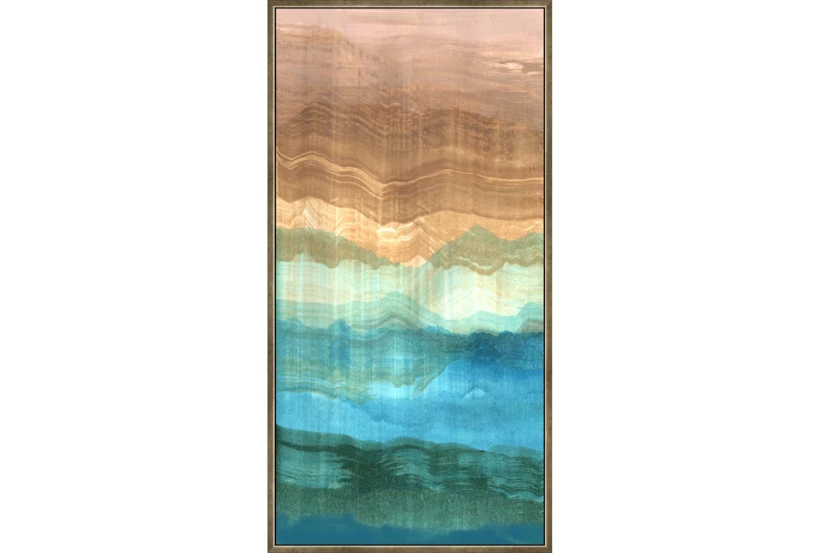 24X48 Sunset Over The Peak I With Bronze Frame - 360
