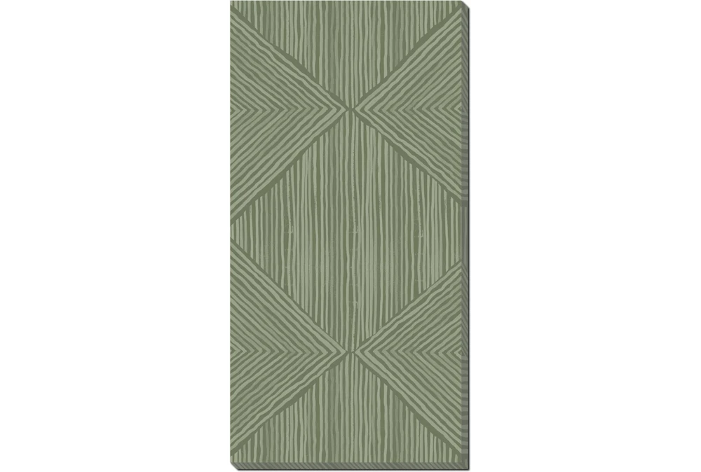 24X48 Organic Geometric Moss Green With Gallery Wrap Canvas