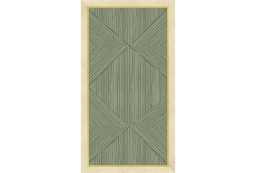 20X40 Organic Geometric Moss Green With Washed White Frame - 360