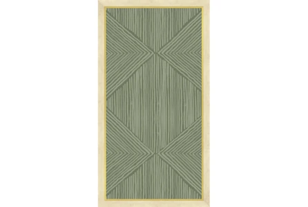 24X48 Organic Geometric Moss Green With Washed White Frame