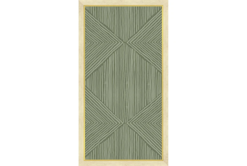 24X48 Organic Geometric Moss Green With Washed White Frame - 360
