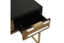 Ronda Vista Black Modern 46" Desk With USB + Power Outlet + 3 Drawers - Detail