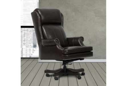 Lowry Brown Leather Desk Chair