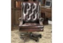 Dundee Leather Rolling Desk Chair - Front