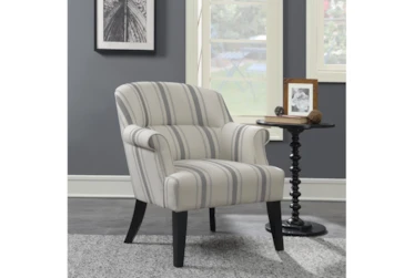 Agnes Grey Striped Accent Chair