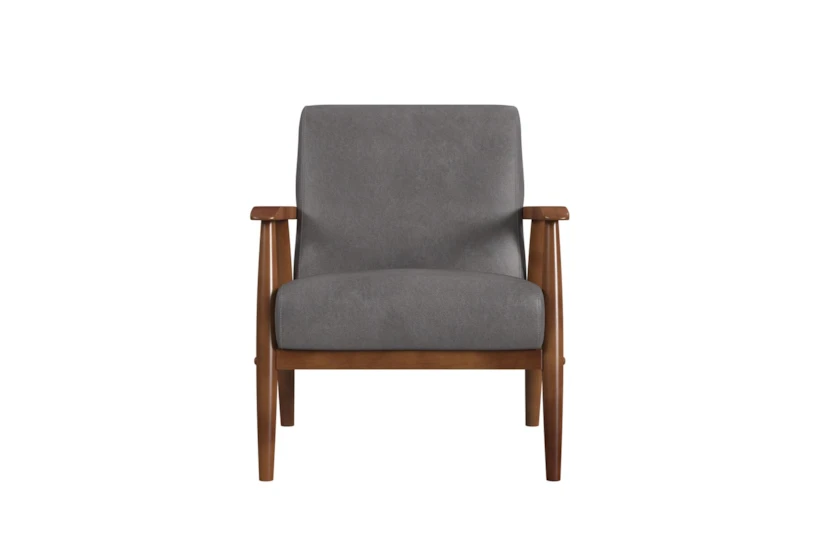 Miriam Steel Faux Leather Accent Chair | Living Spaces