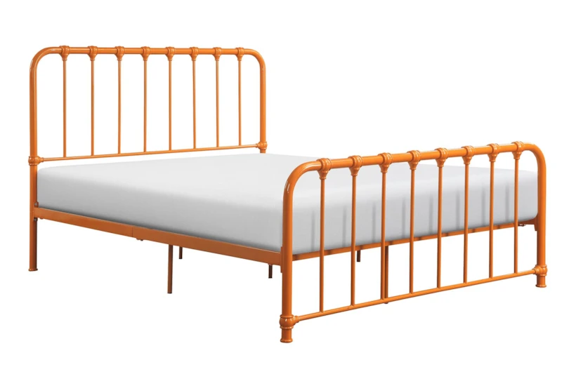Simone Orange Queen Metal Platform Bed - 360